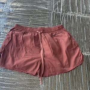 Cotton Bleu Pink Athletic Shorts with Elastic Waistband and Mid-Thigh Length